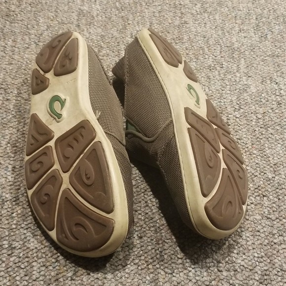 OluKai  Mens US 10 Shoes NOHEA MESH Tan Brown Slip-on Drop Heel Boat Loafers